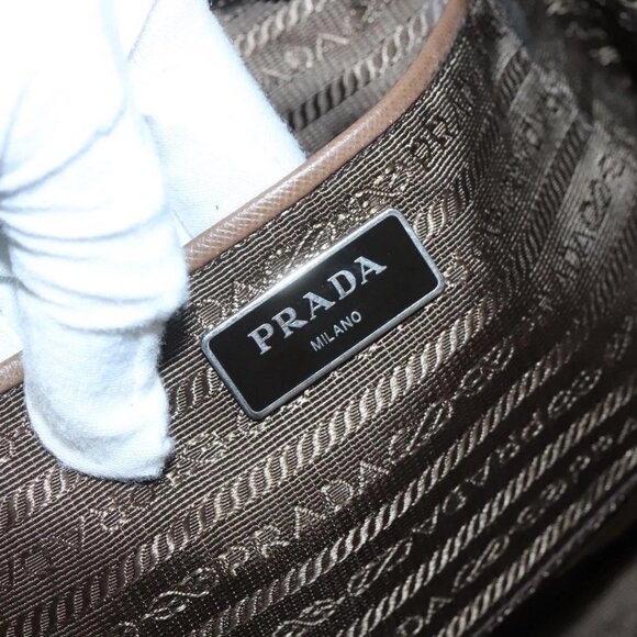 PRADA Tote Bag Nylon Brown Silver Auth 139072 - Picture 13 of 16